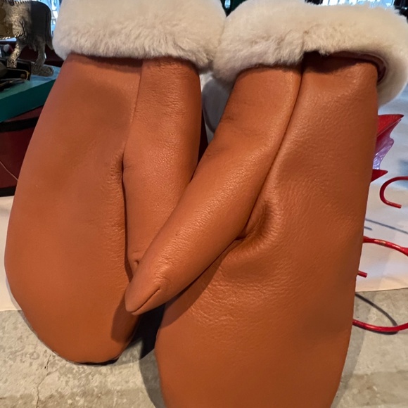 Montana NEW Mittens 100% Genuine Leather Soft Sheepskin Sherpa Lined Unisex - Picture 2 of 3